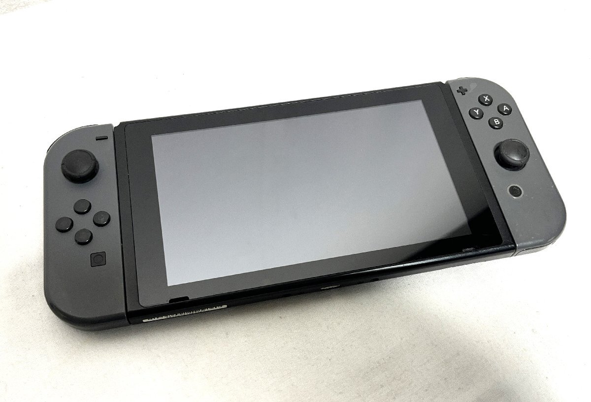 ▽NINTENDO SWITCH 任天堂 スイッチ 初期型 2017年製 HAC-001 本体+ジャンクのJoyCon 簡単な動作確認のみ 中古▽011301