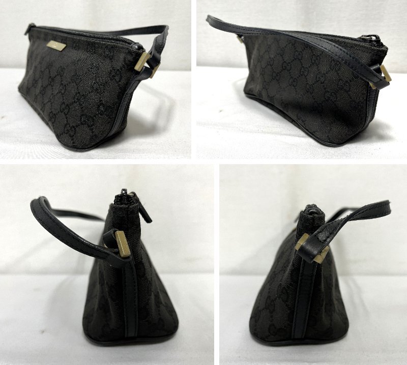 ▽GUCCI グッチ GG柄 GGキャンバス×レザー アクセサリーポート ハンドバッグ 039.1103 色焼けあり 中古▽011310_画像3