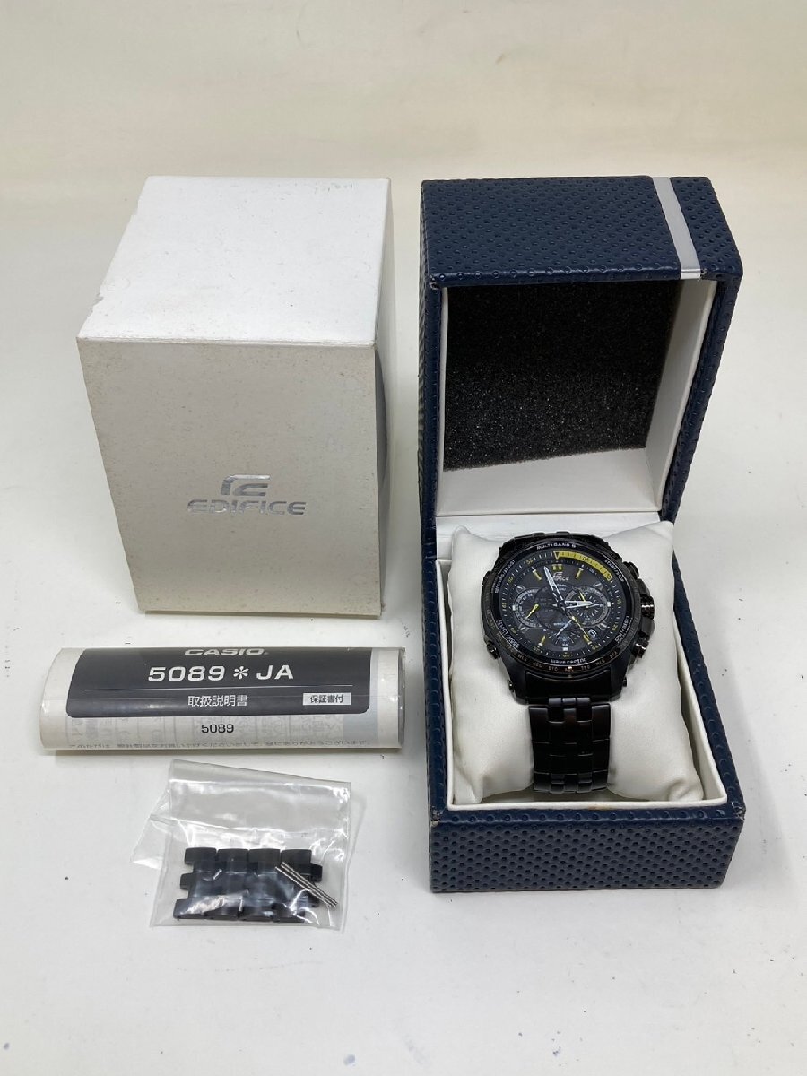 ◆CASIO カシオ ソーラー腕時計 EDIFICE EQW-M710 箱付き 黒系 中古◆12592★_画像1