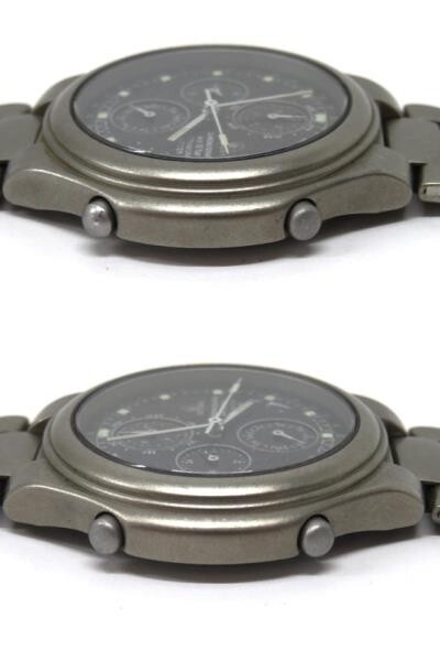 !e3442-2 209 CITIZEN Citizen ATTESA Atessa QZ quartz 6850-G81660 chronograph wristwatch men's watch operation 