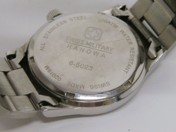 !hawi1617-1 934 SWISS MILITARY Swiss Military HANOWA is nowaQZ quartz 6-5023 Date arm circumference approximately 15.5cm wristwatch men's watch operation 