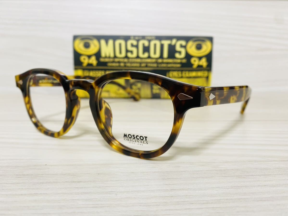 MOSCOT モスコット★レムトッシュ★メガネフレーム★LEMTOSH★伊達眼鏡 ウェリントン ハバナ 鼈甲柄 セルフレーム 未使用 美品★_画像2