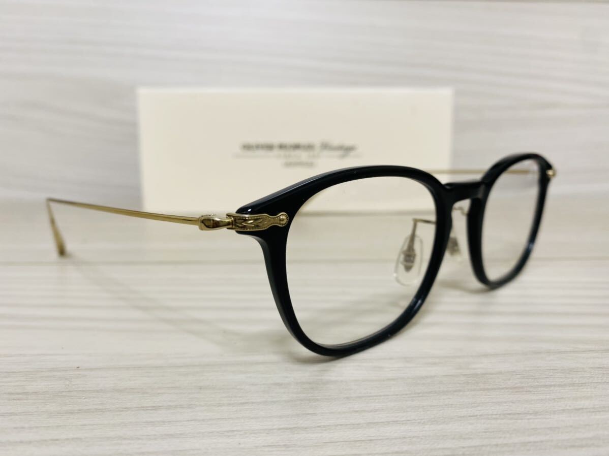 OLIVER PEOPLES オリバーピープルズ 眼鏡フレーム★OV5371D 1005★WINNETT★チタンフレーム ボストン ブラック ゴールド★未使用 美品★_画像3