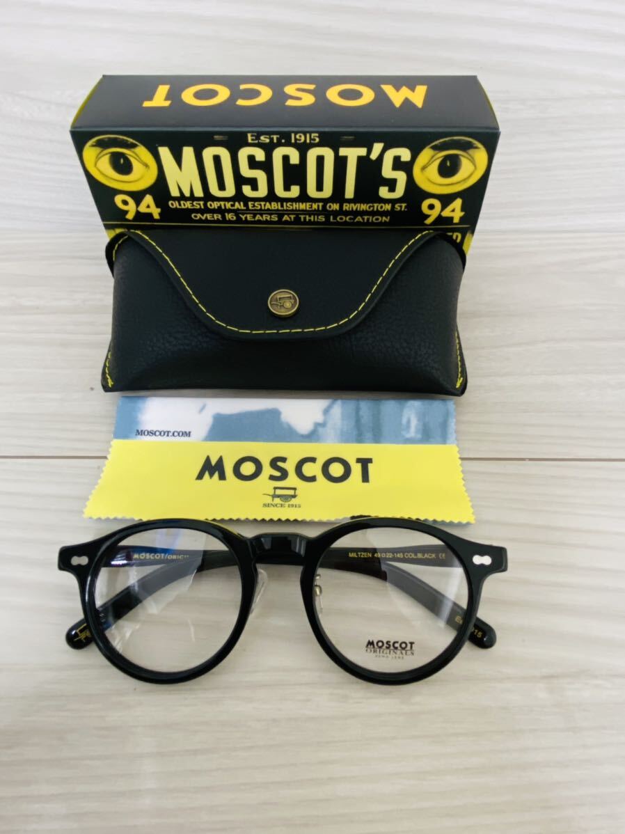 MOSCOT モスコット★ミルゼン★メガネフレーム★MILTZEN★伊達眼鏡 ウェリントン 黒縁 ノーズパッド付き 未使用 美品★_画像9