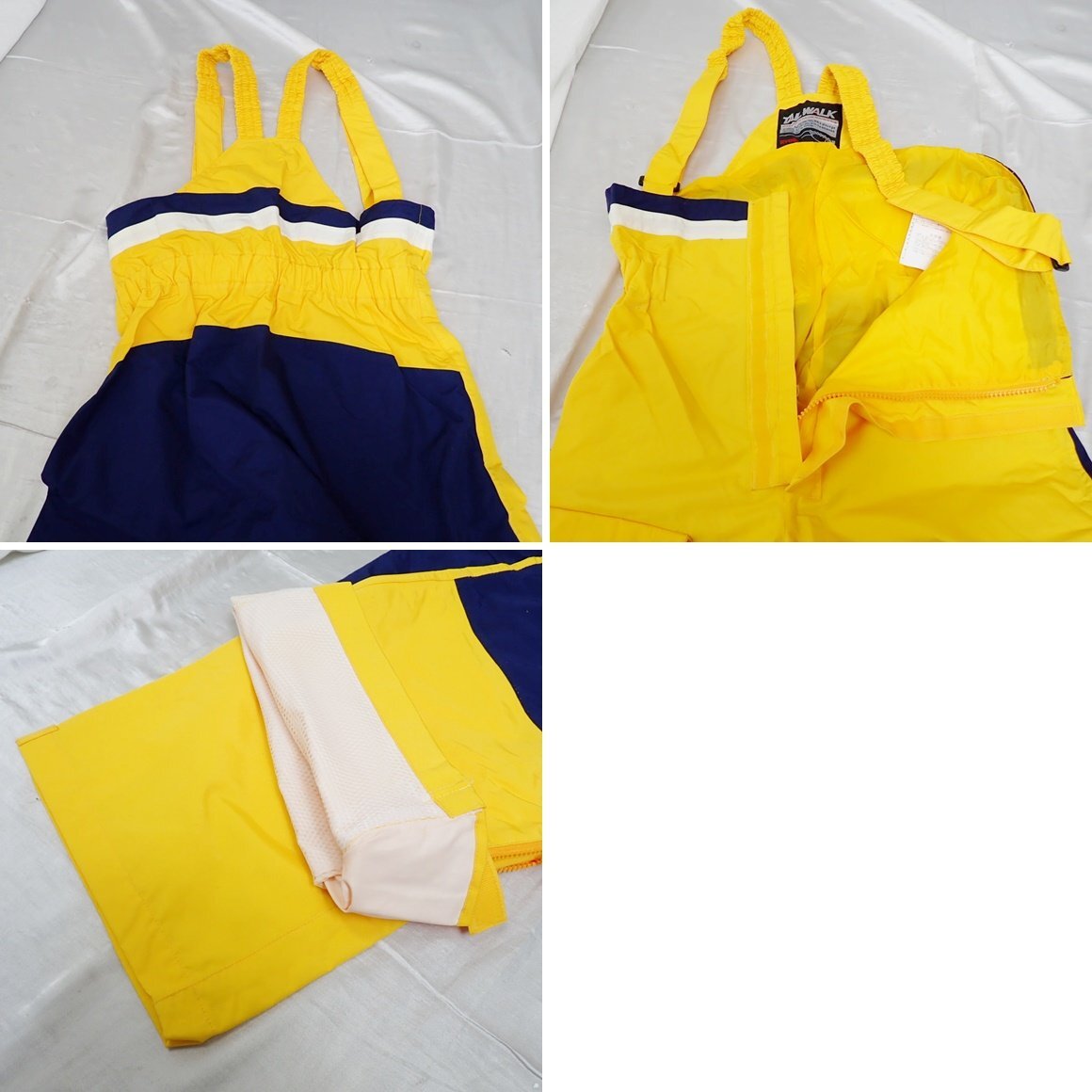 * не использовался Ryobi TAIL WALK непромокаемый костюм верх и низ в комплекте мужской M/ желтый × темно-синий / нейлон 100%/RS-50/ рыбалка одежда &1953800068