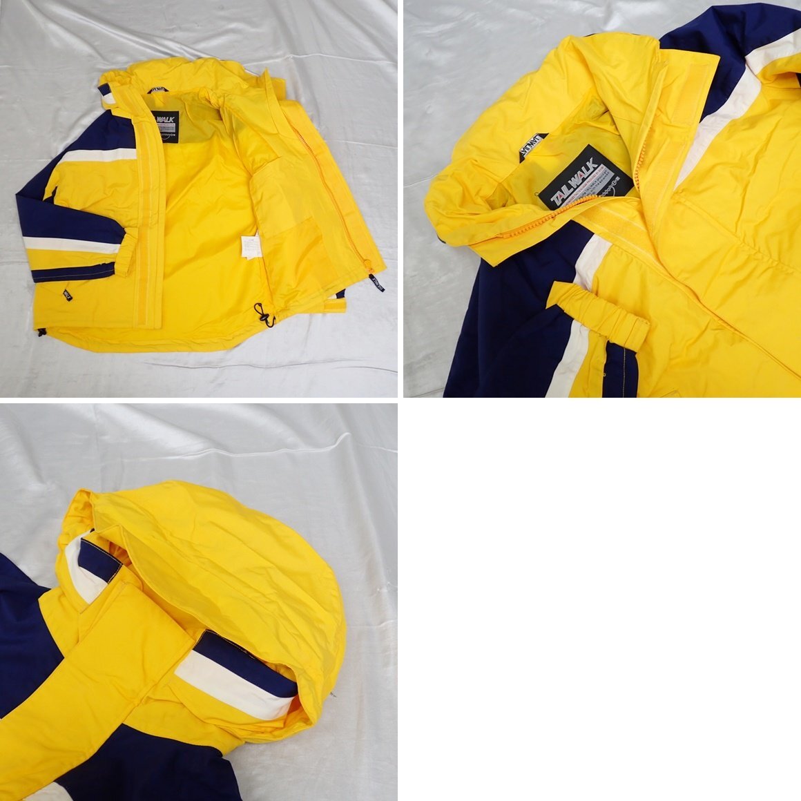 * не использовался Ryobi TAIL WALK непромокаемый костюм верх и низ в комплекте мужской M/ желтый × темно-синий / нейлон 100%/RS-50/ рыбалка одежда &1953800068