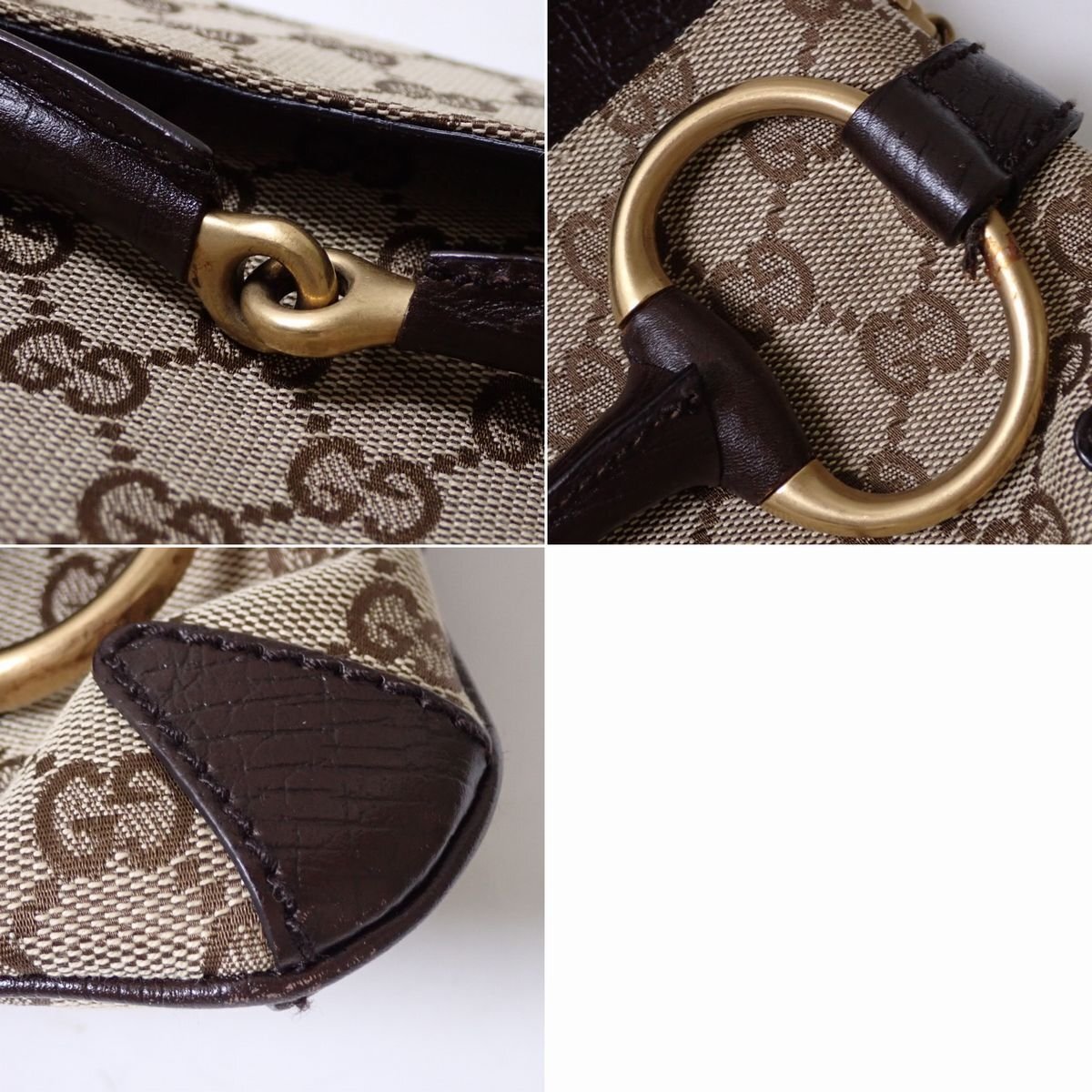 □GUCCI/グッチ ホースビット 2wayチェーンワンショルダーバッグ 114923/ベージュ×ブラウン/GGキャンバス×レザー/付属品あり&1201700468_画像7