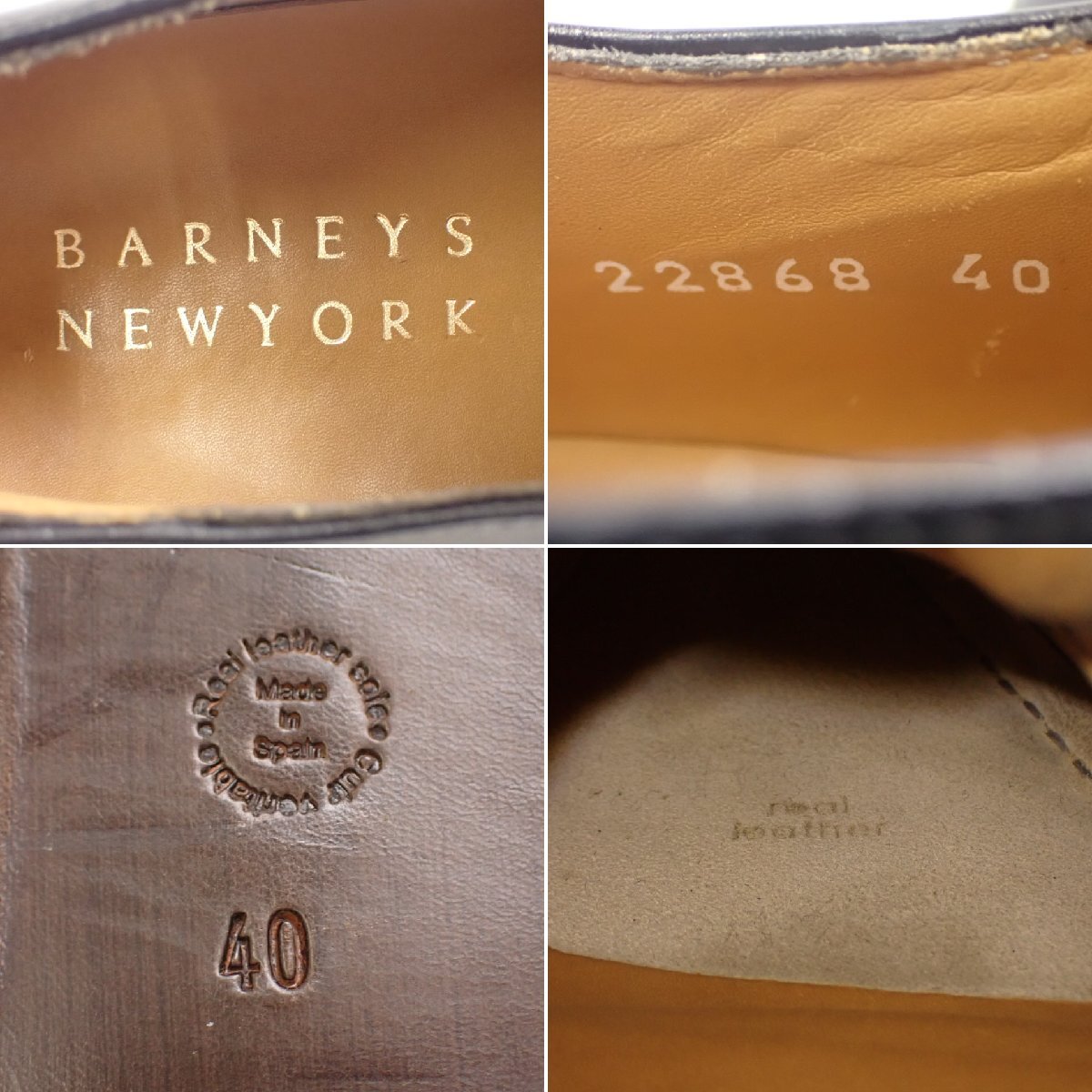 ★BARNEYS NEW YORK/バーニーズニューヨーク ストレートチップ ビジネスシューズ 40/25cm相当/ブラック/レザー/革靴/紳士靴&1599400285_画像6