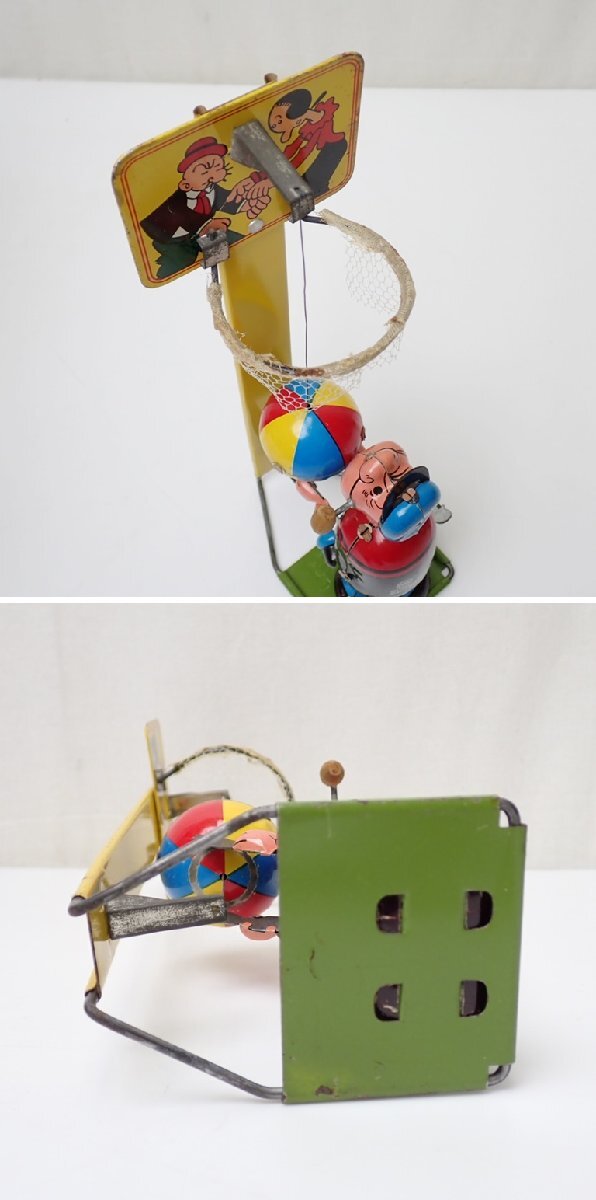 * line ma-Popeye the Basketball Player tin plate toy /zen my type /li Pro box attaching /1950 period / toy / Showa Retro / Vintage &1908400048