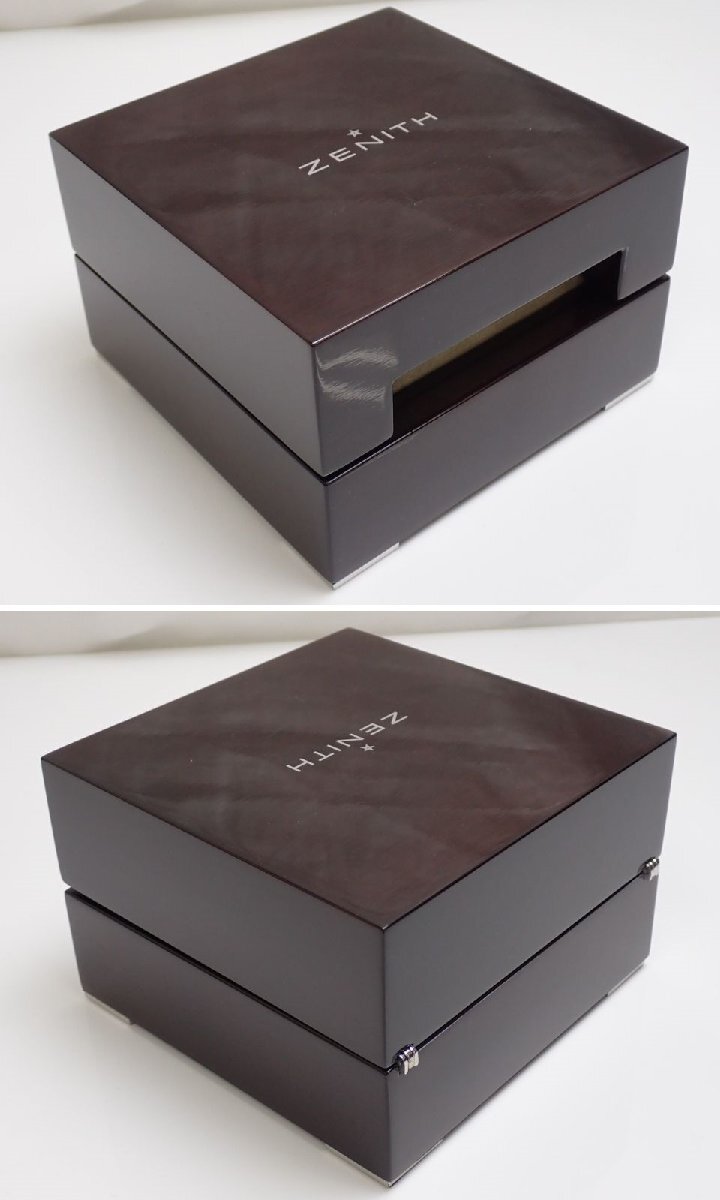 * beautiful goods ZENITH/ Zenith wristwatch for storage box dark brown / wooden / out box attaching / empty box / case /BOX&1599400304