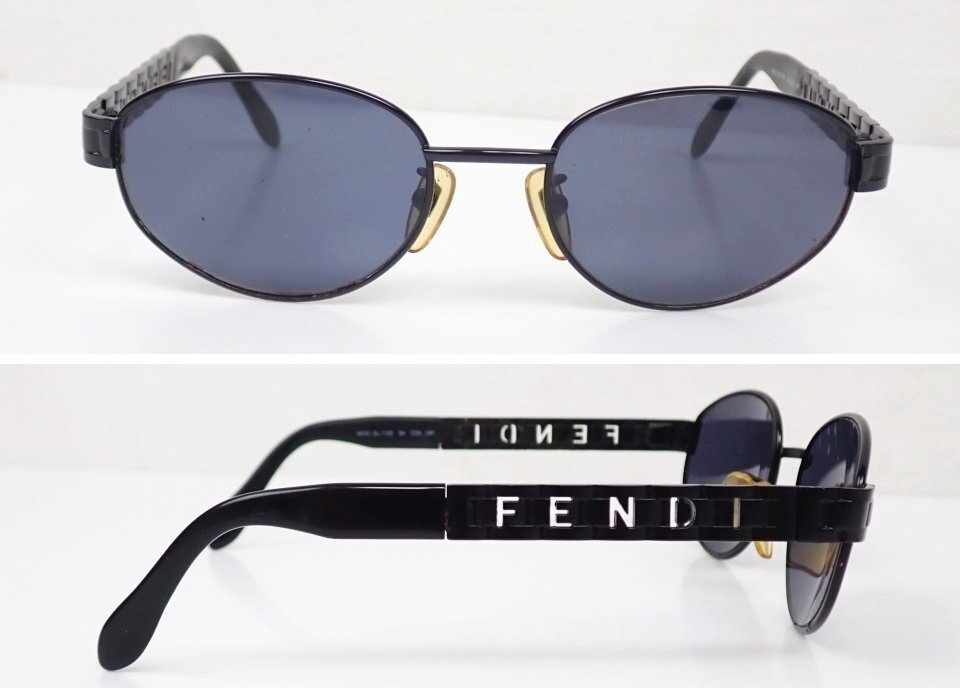 *FENDI/ Fendi солнцезащитные очки SL7122/ темно-серый линзы × черный металлическая оправа / одежда оборудование мелкие вещи / с дефектом &1949500257