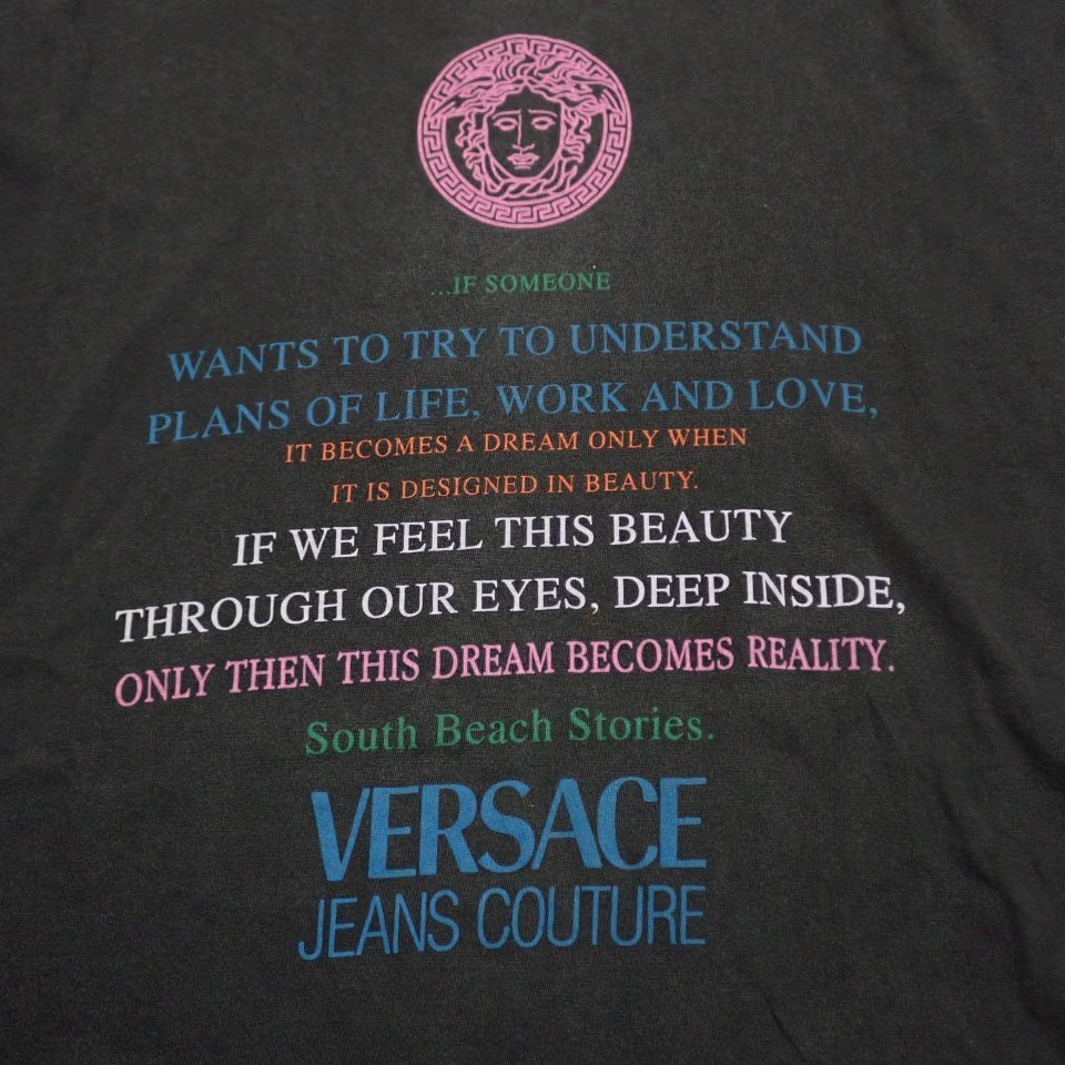 ★Versace Jeans Couture/ヴェルサーチジーンズクチュール 半袖Tシャツ メンズL/ブラック/メデューサ/コットン100%&1963400059の画像4