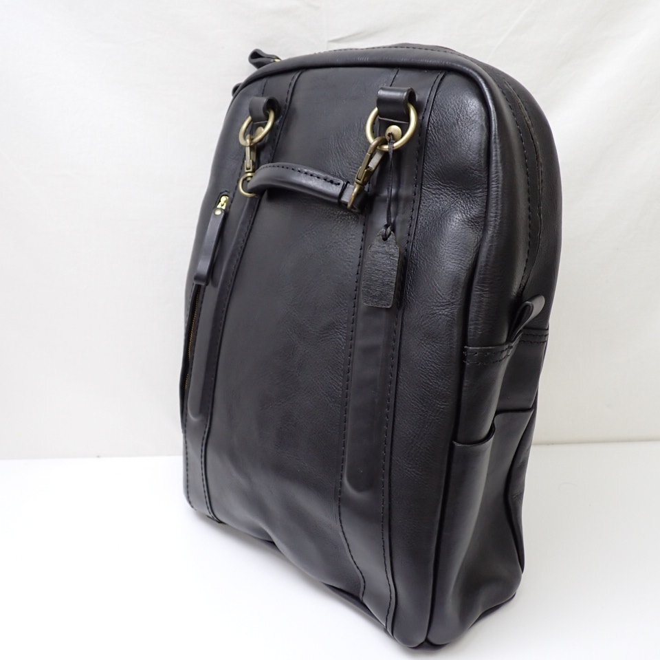 *1 jpy HERZ/ hell tsu round fastener 2way rucksack SF-1715/ black / leather / with strap ./ backpack / bag &1406300267