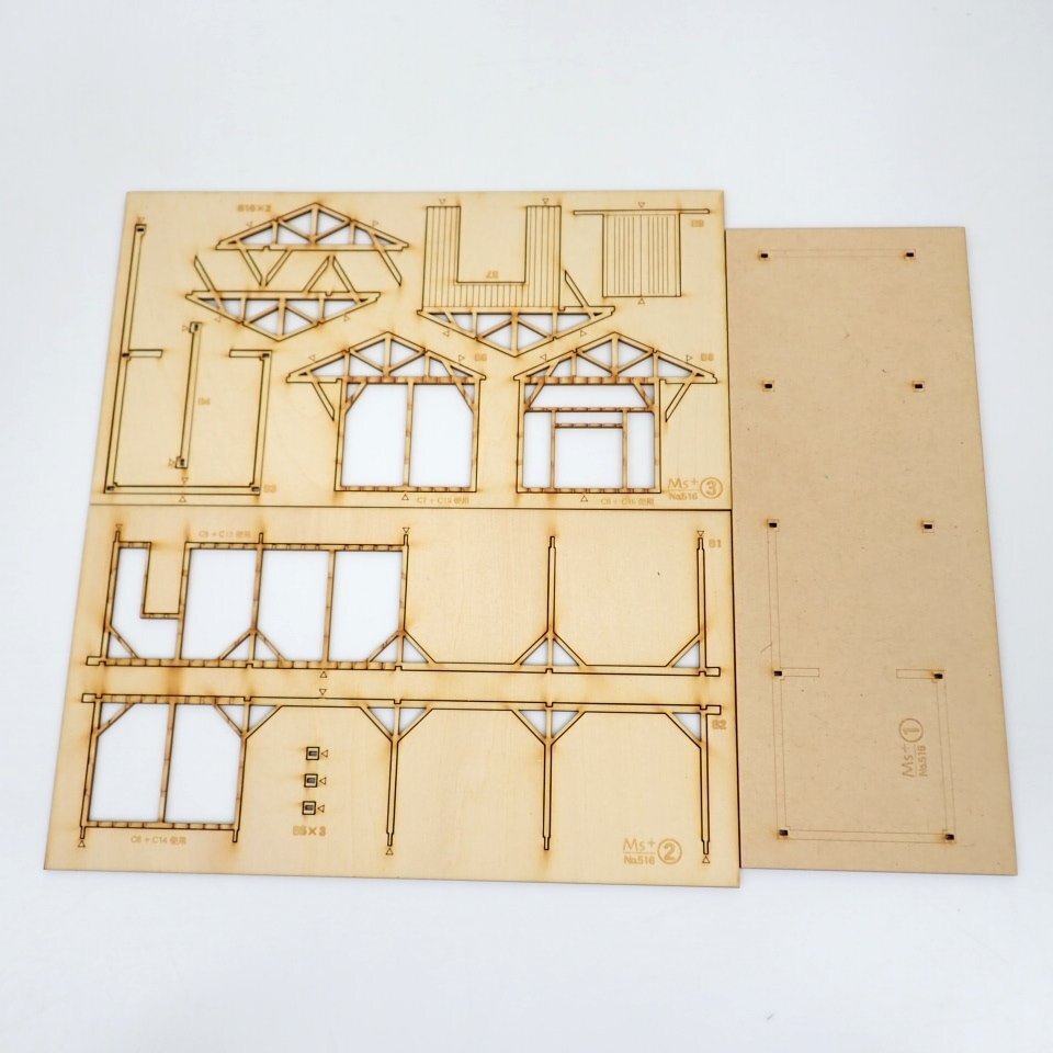 ★未組立 Ms+ 1/80ストラクチャーキット 故郷の駅 貨物上家 516/建物/模型/付属品あり&1984800004_画像3