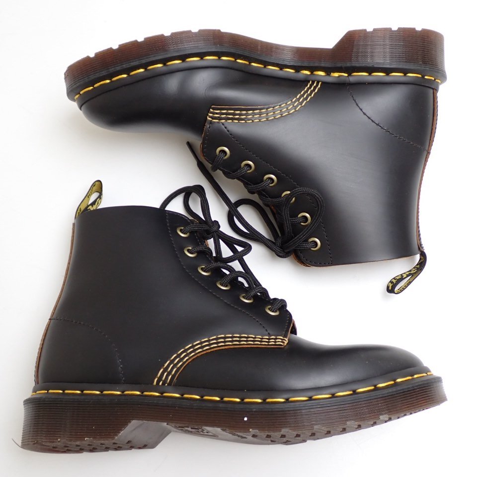 ★美品 Dr. Martens/ドクターマーチン 101 ヴィンテージ 6ホールブーツ 5/レディース24.5cm相当/ブラック/レザー/レースアップ&1986300004_画像2