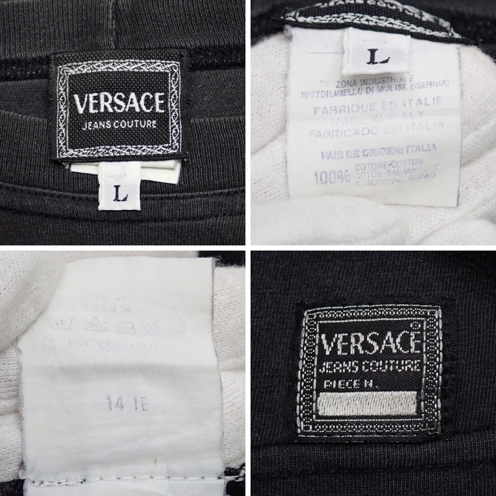 ★Versace Jeans Couture/ヴェルサーチジーンズクチュール 半袖Tシャツ メンズL/ブラック/メデューサ/コットン100%&1963400059の画像5