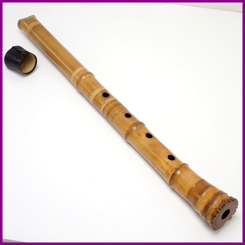 * кото старый . сякухати Satake . один сякухати размер труба примерно 54.5cm/ примерно 456g/ ротанг наматывать /.. колпак имеется / деревянный духовой инструмент / традиционные японские музыкальные инструменты &0119300069