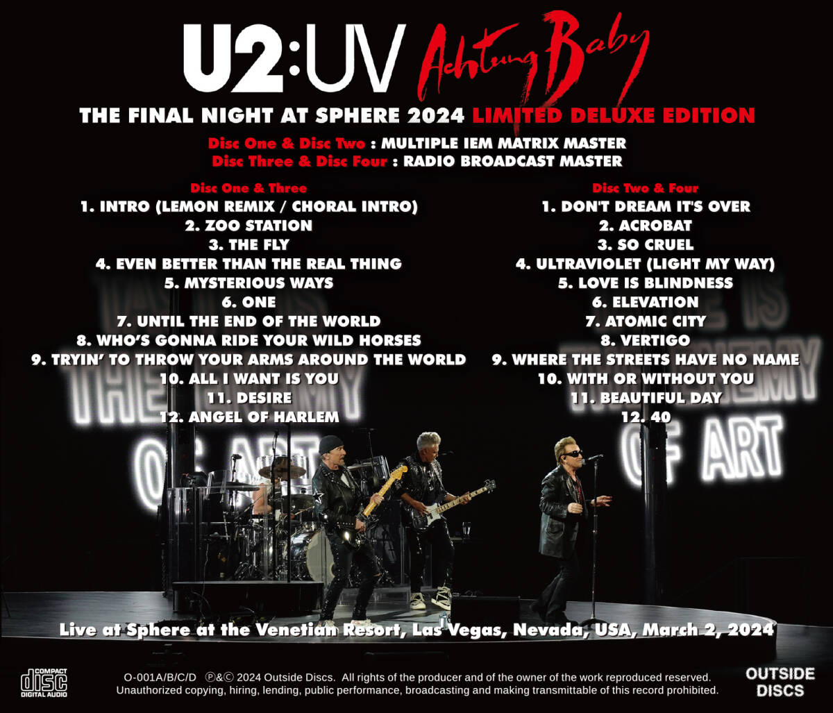U2 / THE FINAL NIGHT AT SPHERE 2024 : LIMITED DELUXE (4CD) 限定100セット！の画像4