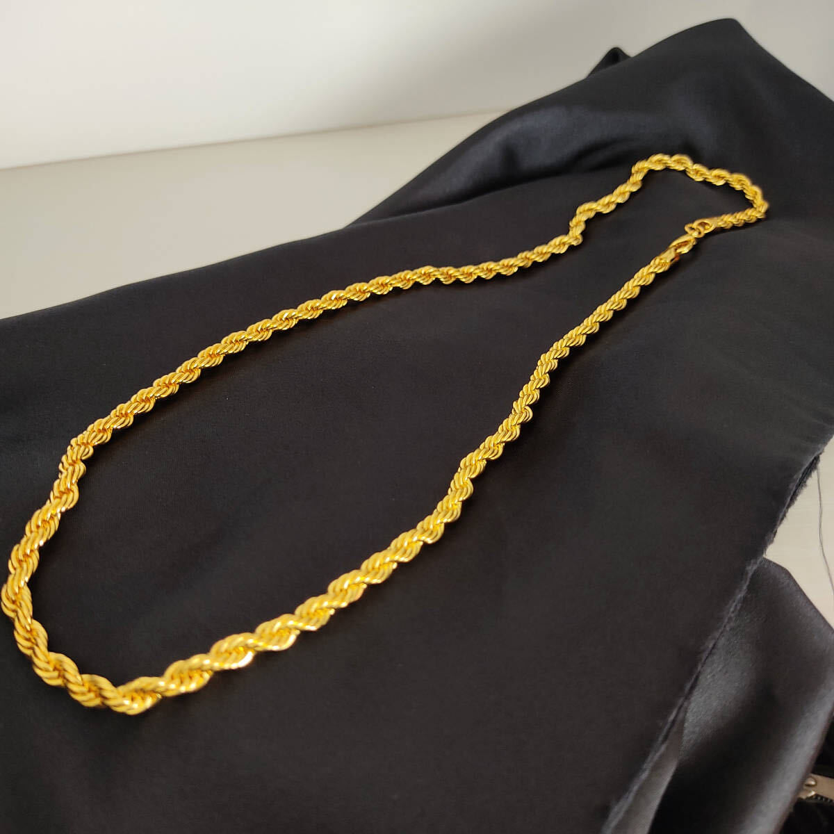 necklace メンズ レディース 金 ゴールド ロープチェーン ネックレス 18k Gold Plated k18 18k 鍍金 _画像3