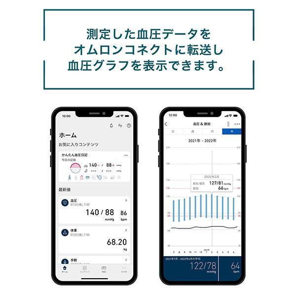 保証付き オムロン 血圧計 HEM-7281T 上腕式血圧計 スマホ連動 Bluetooth対応 コンパクトモデル QT672_画像6