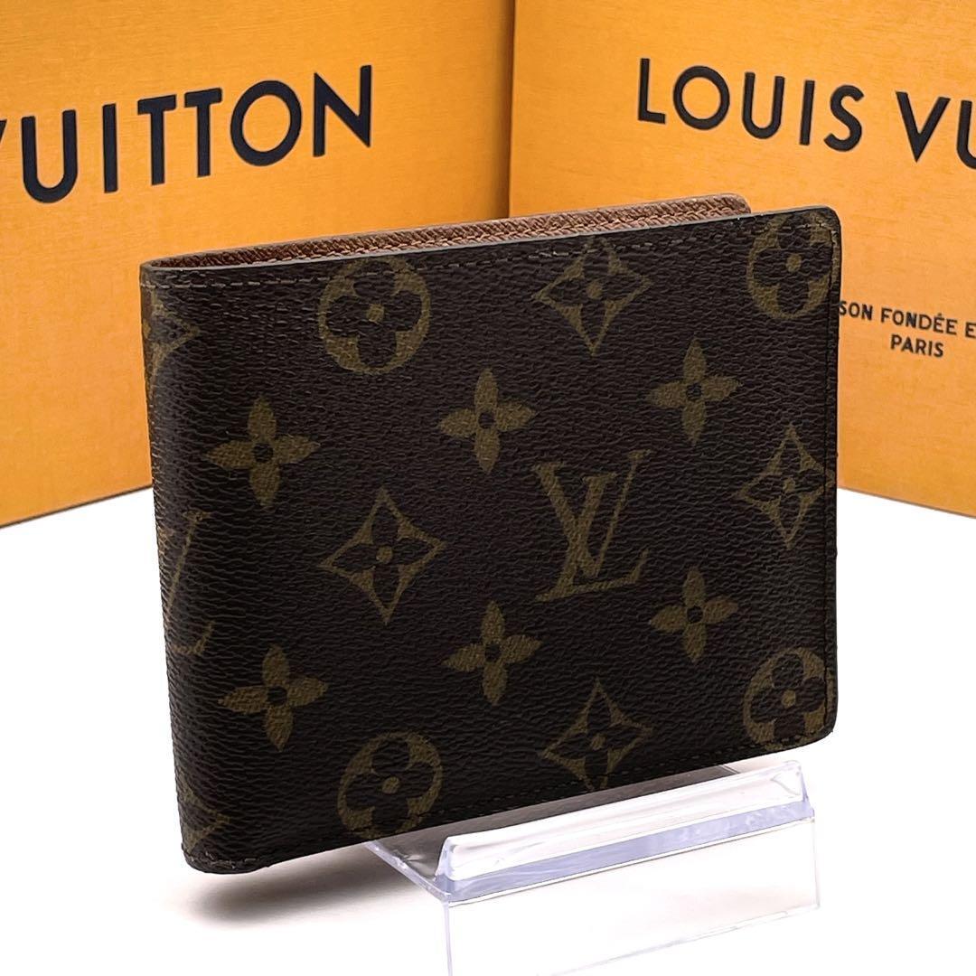 【極美品】ルイヴィトン LOUIS VUITTON モノグラム ポルトフォイユ フロリン 二つ折り財布 ブラウン コンパクト財布 コインケース付き_画像1