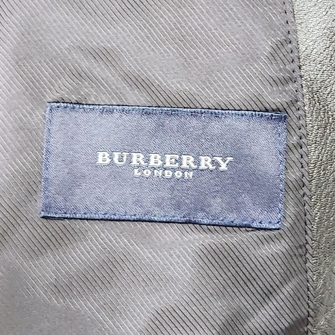 【美品・とろける極上】バーバリーロンドン ラムレザージャケット L ロゴ刻印ボタン メンズ 黒 BURBERRY LONDON テーラード 羊革_画像8