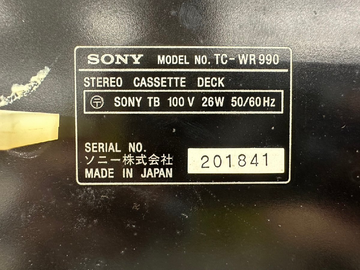 □t2633 ジャンク★SONY TC-WR990 ソニー カセットデッキ ①の画像8