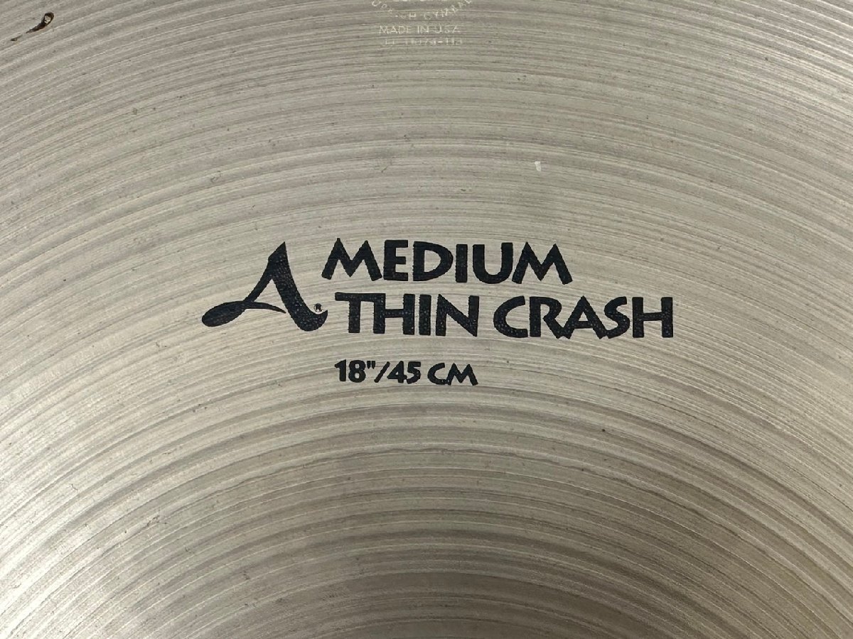 □t2696 中古★Zildjian MEDIUM THIN CRASH 18/45cm 重量： シンバル/クラッシュシンバルの画像3