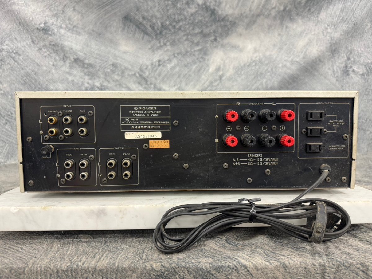 □t2942　中古★Pioneer　パイオニア　A-700　ステレオアンプ_画像5