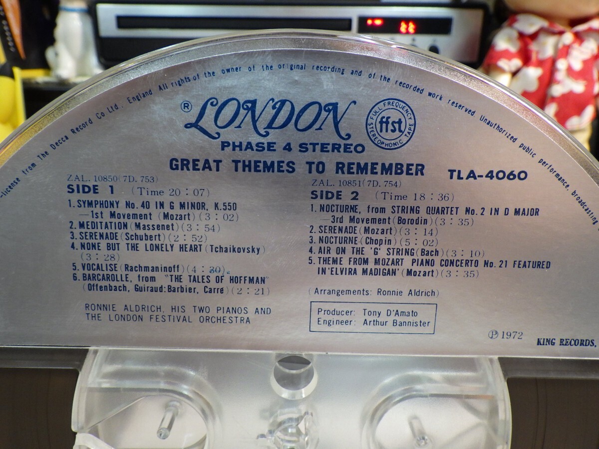 [Y1,000~]Reel-to-reel-tape 7inchl open reel *4TRACK/KING*GREAT THEMES TO REMEMBER / RONNIE ALDRICHarudo Ricci gold . beautiful woman 