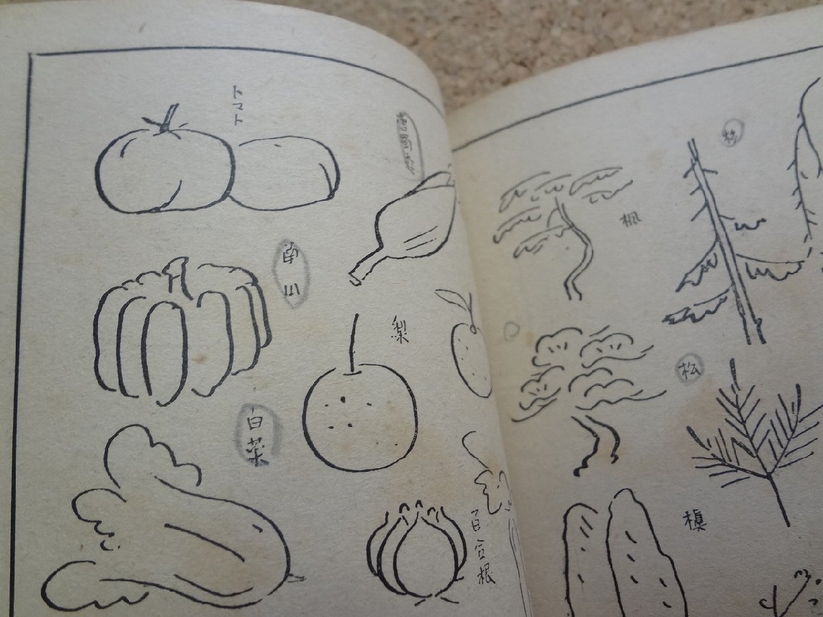 b☆　戦前 書籍　略画のかき方　著:矢部正一・十時惟臣　昭和14年発行　祐文堂　 イラスト　描き方　手本　/β4_画像4