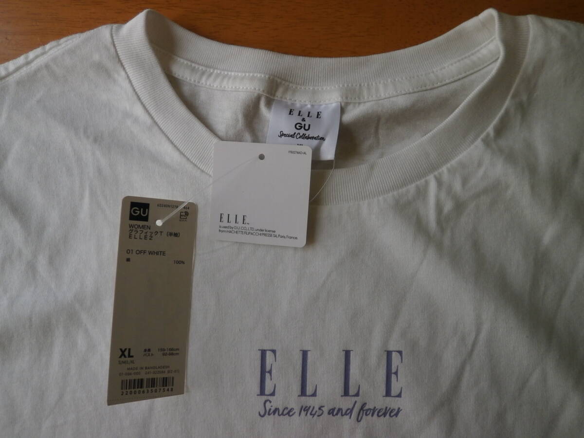 送料185円　新品タグ付き　ELLE＆GU　コラボTシャツ　サイズXL_画像3