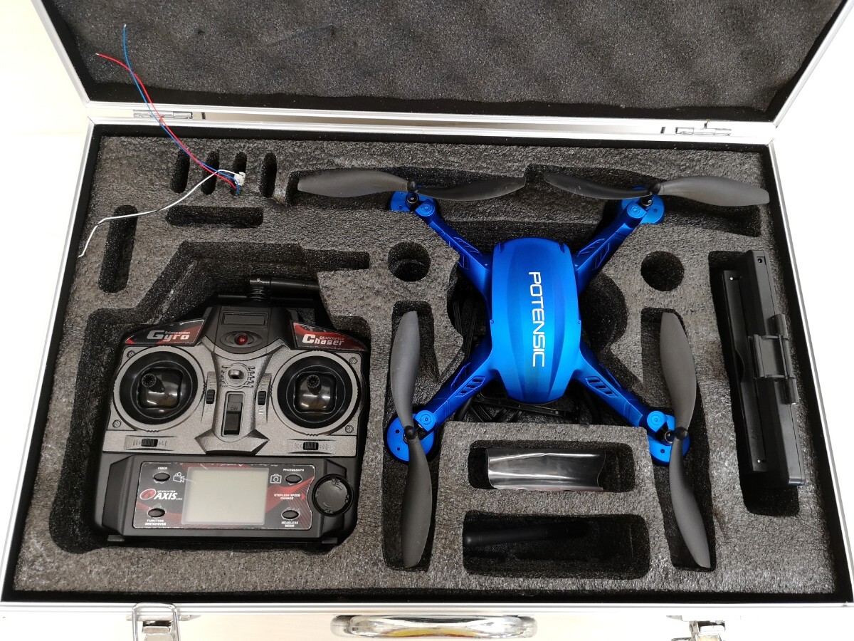 M6haci0333/Potensic ドローン Gyro Quadcopter ブルー ケース付 ジャンクの画像1