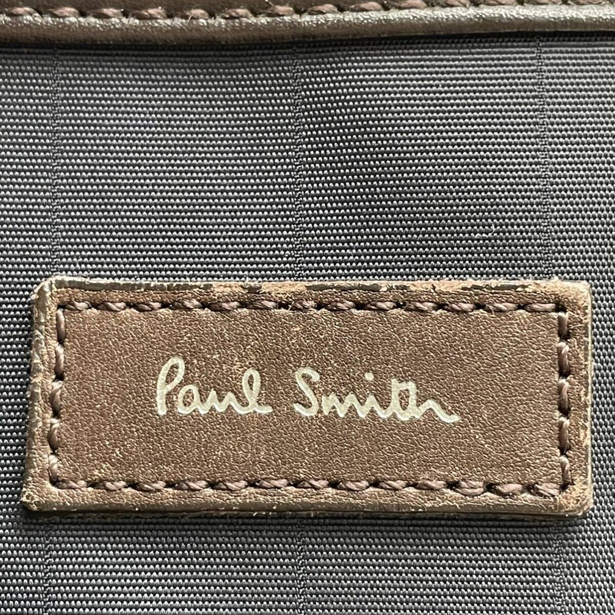 ⑧BN4381●paul smith ポールスミス ビジネスバッグ ブリーフケース ショルダー 2way レザー ナイロン ブラック 黒 メンズ_画像3