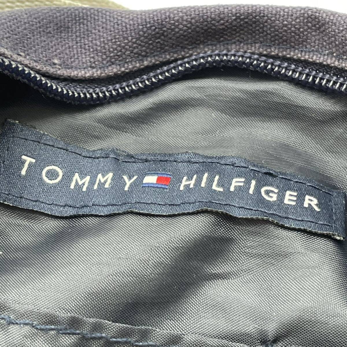 ★BN160●TOMMY HILFIGER トミーヒルフィガー ミニ ボストンバッグ ショルダーバッグ 2way 斜め掛け キャンバス コットン ネイビ_画像6