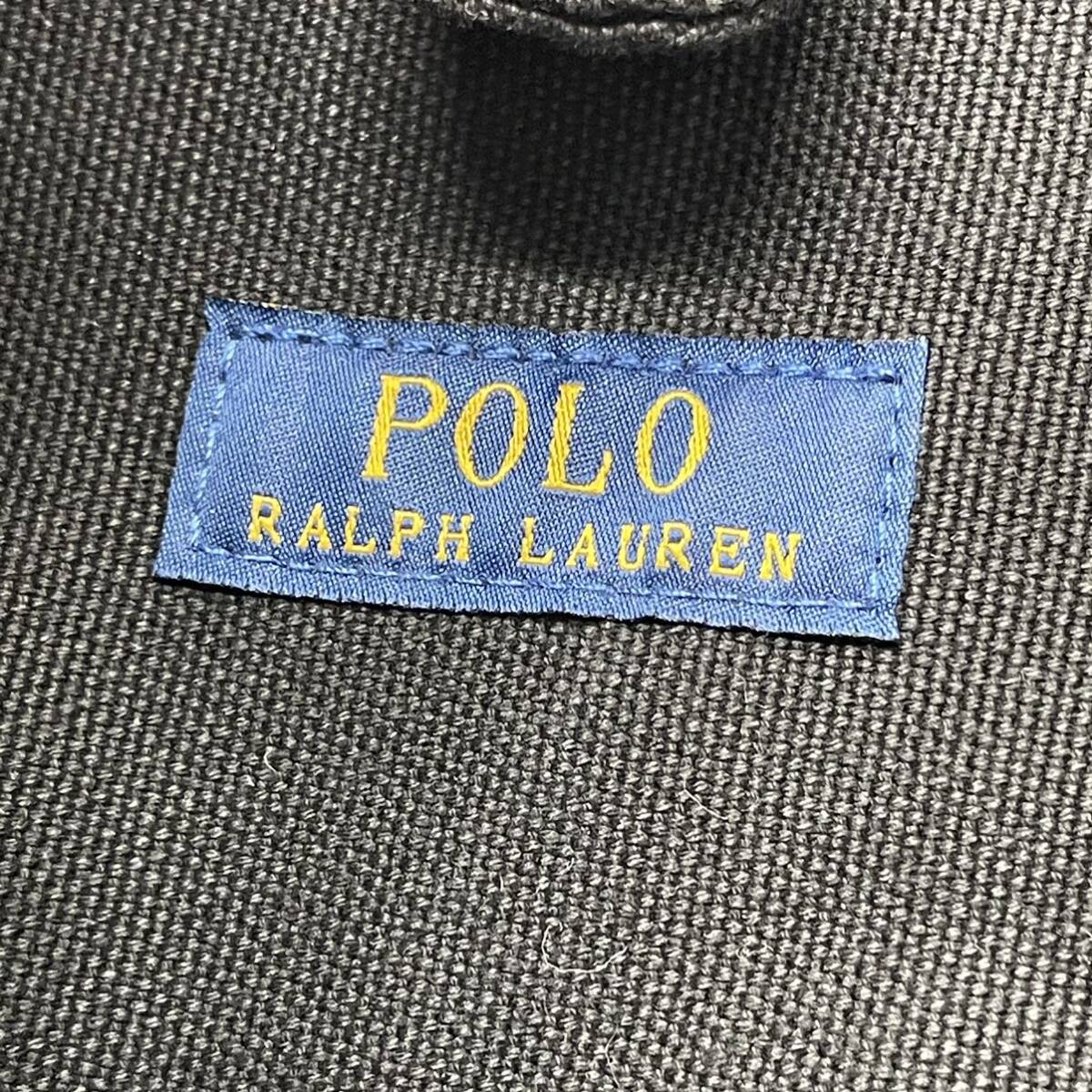 ★BN178●POLO Ralph Lauren ポロ ラルフローレントート バッグ ブラック キャンバス生地 ロゴ刺_画像7