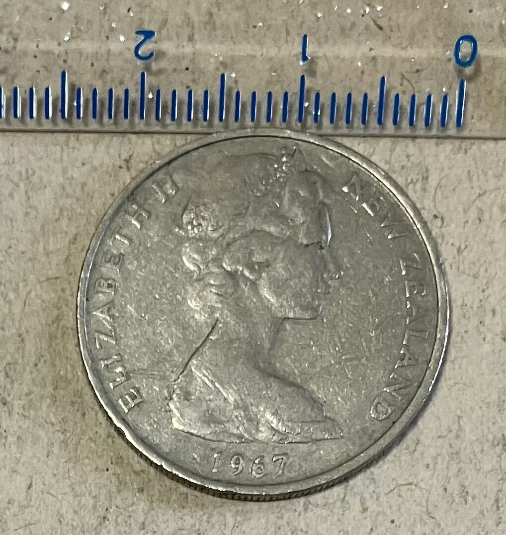 ニュージーランド　1シリング　1967年　外国コイン　ニュージーランドコイン　古銭　外国銭　海外コイン_画像2
