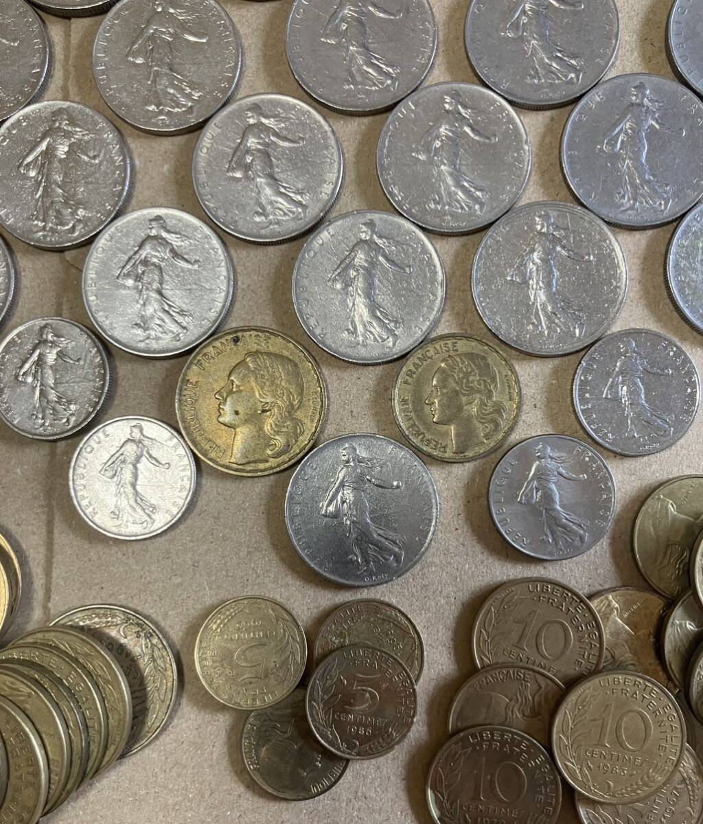フランス コインまとめ 10フラン 20フラン 5フラン 1フラン 2フラン 1/2フラン サンチーム 外国コインまとめ売り 約0.35kgの画像8