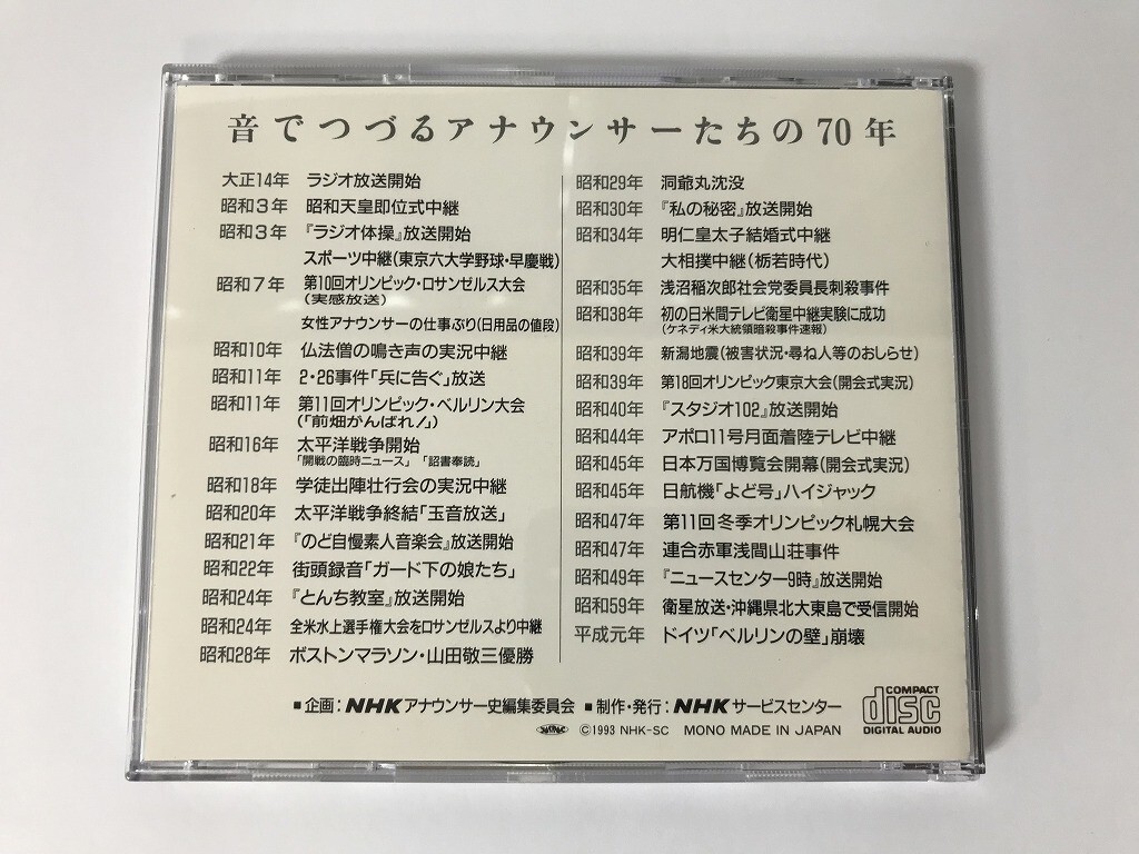 TH022 音でつづるアナウンサーたちの70年 【CD】 0216_画像2