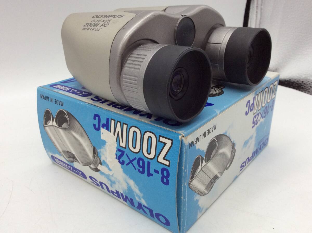 #3725 Olympus OLYMPUS binoculars 8-16X25 ZOOM retro zoom present condition goods 