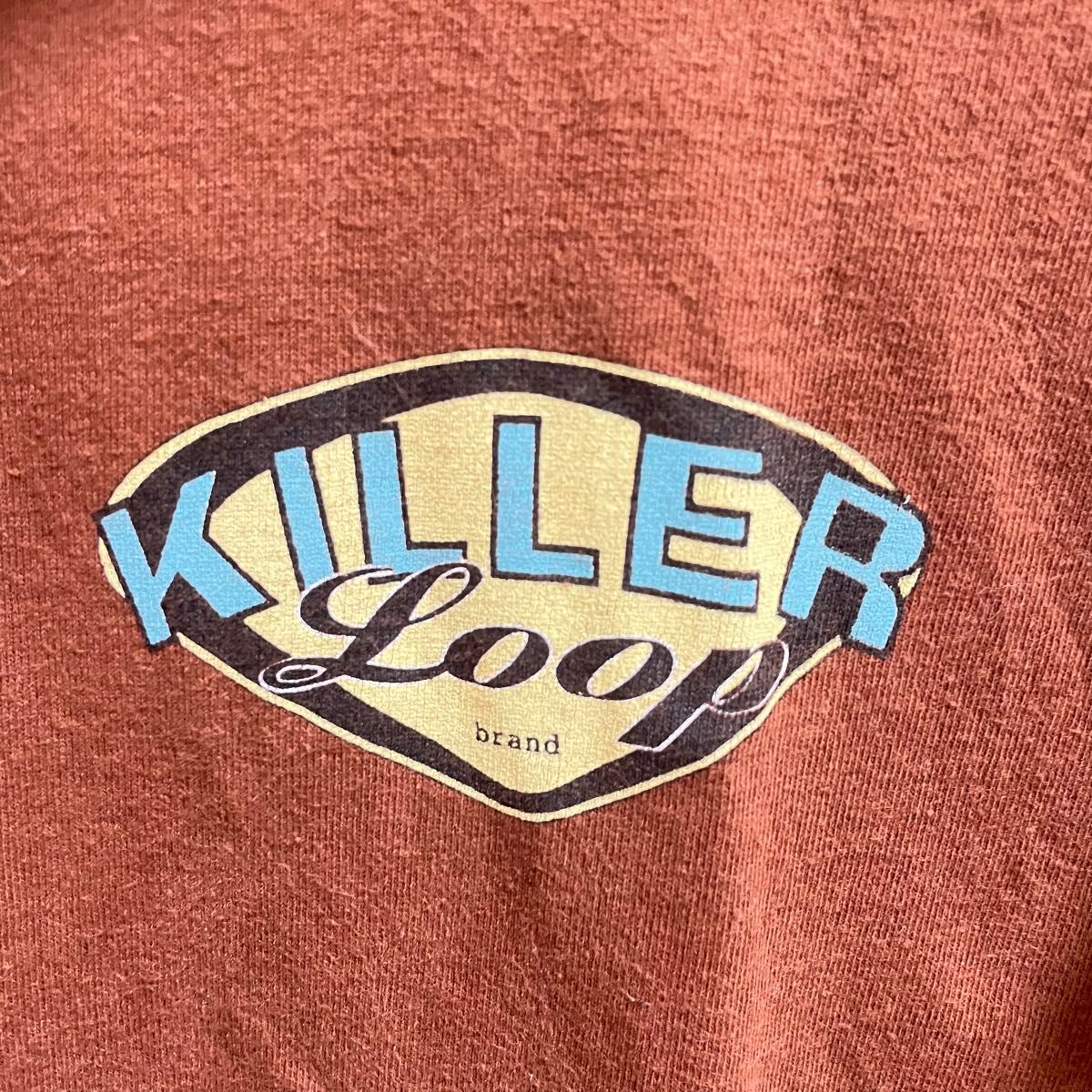 【古着】夏服 KILLER LOOP 半袖 ロゴ Tシャツ バックプリント USED  半袖Tシャツ キラーループ ブラウン