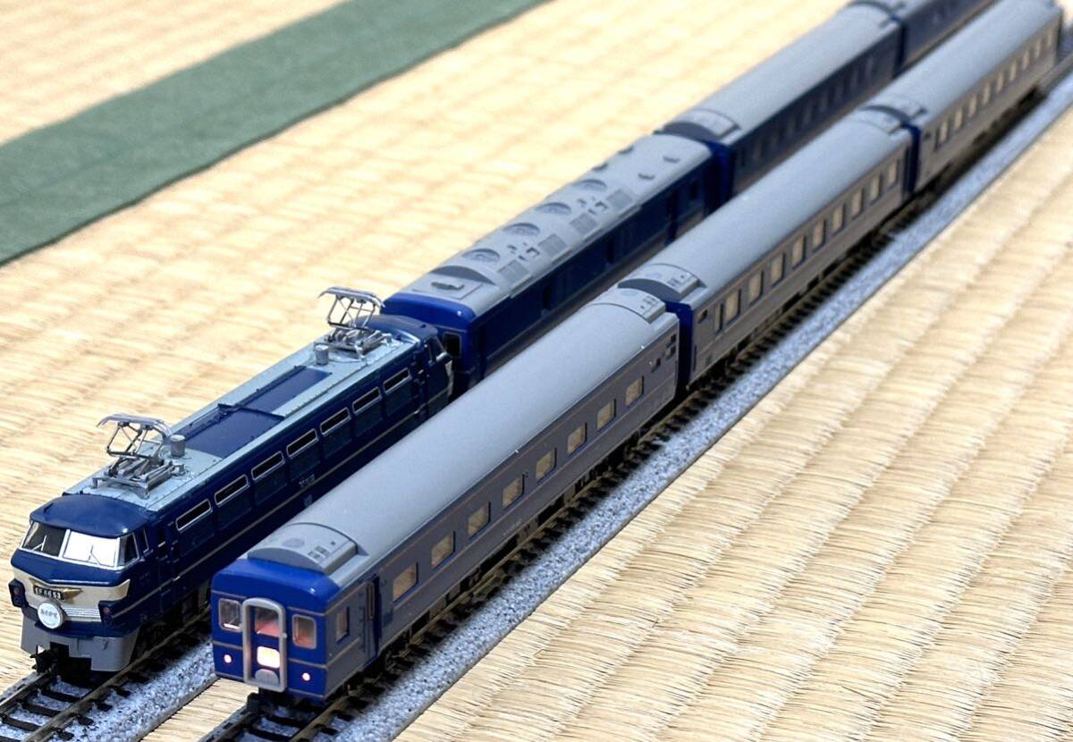 TOMIX EF66 + 24系25形特急形寝台客車6両 ブルートレインあさかぜ7両編成セット　Nゲージ 鉄道模型 トミックス 寝台特急 金帯_※線路は付属しません※