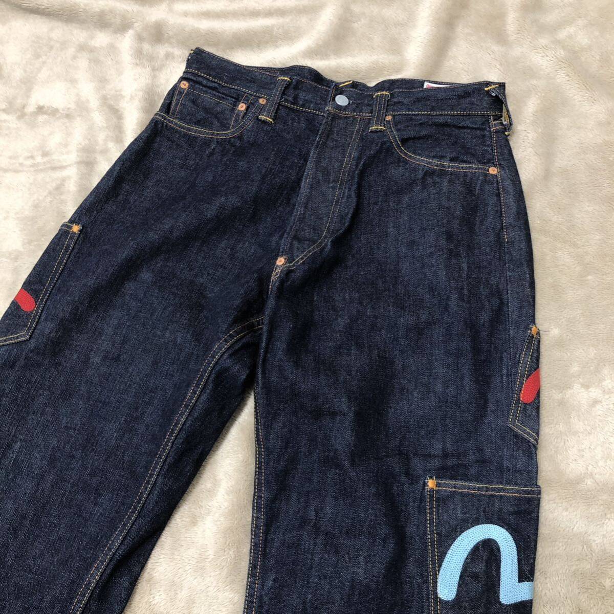 激レア★美品 EVISU エヴィス デニムパンツ ジーンズ メニーポケット 32×32 日本製 lot2001 No.2 