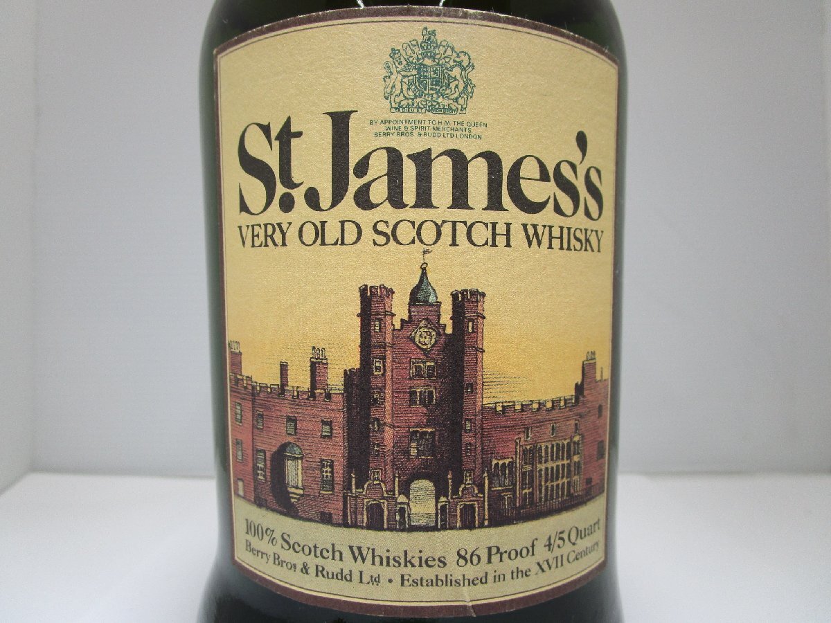 セント ジェームス ベリーオールド 4/5Quart 86 proof St.James's VERY OLD スコッチウイスキー 未開栓 古酒 /B36116の画像2