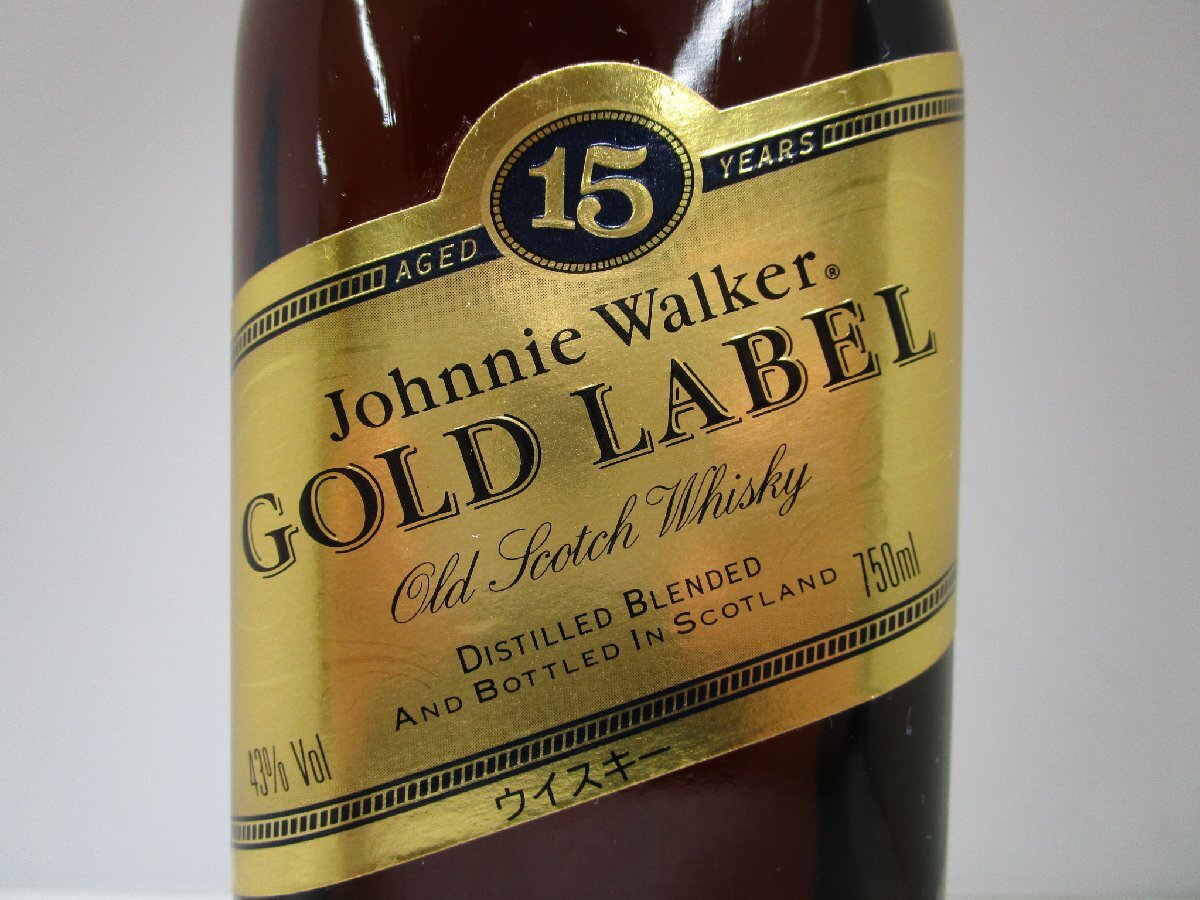 ジョニーウォーカー ゴールドラベル 15年 750ml 43% Johnnie Walker GOLD LABEL スコッチウイスキー 未開栓 古酒 箱付き/A37967_画像2