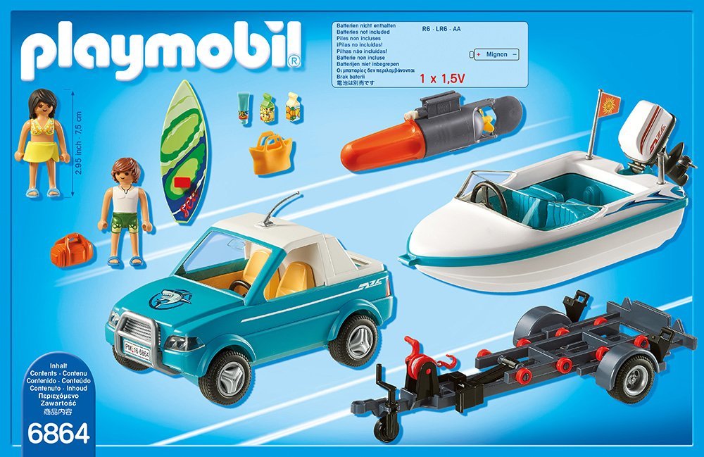  быстрое решение! новый товар PLAYMOBIL Play Mobil 6864 серфер. пикап . скорость лодка 