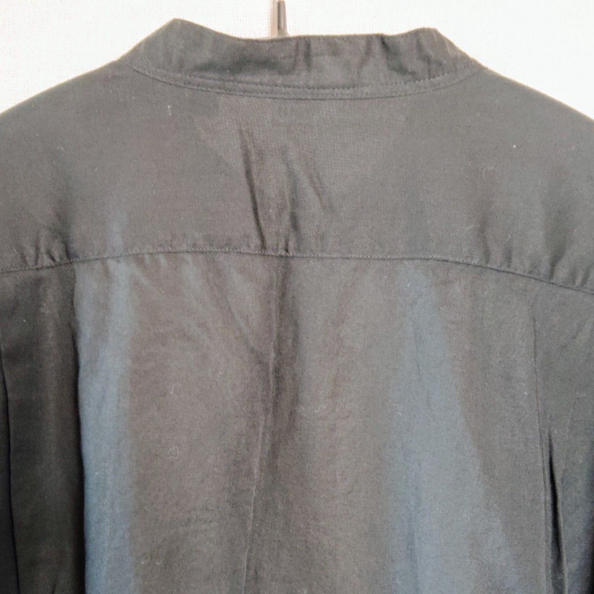最終価格　UNIQLOユニクロU　シアーバンドカラーシャツ　黒　綿100   Mサイズ　