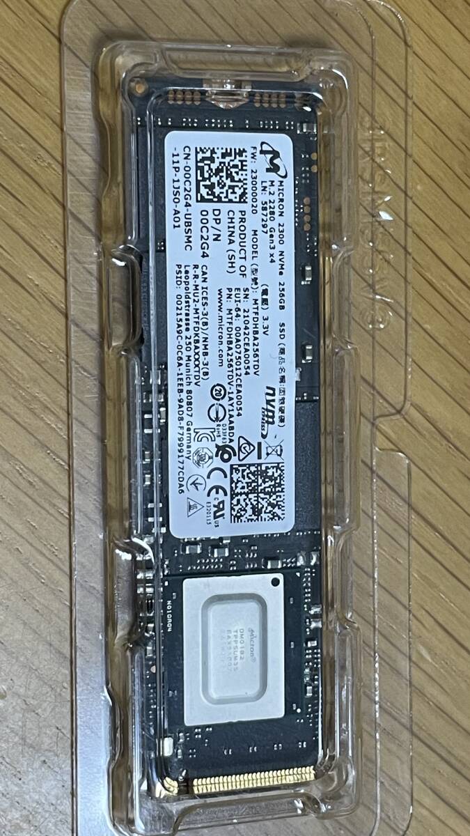 M.2 SSD 256GB 2280 Micron 2300 NVMe [A0054] 240GB 250GBの画像1