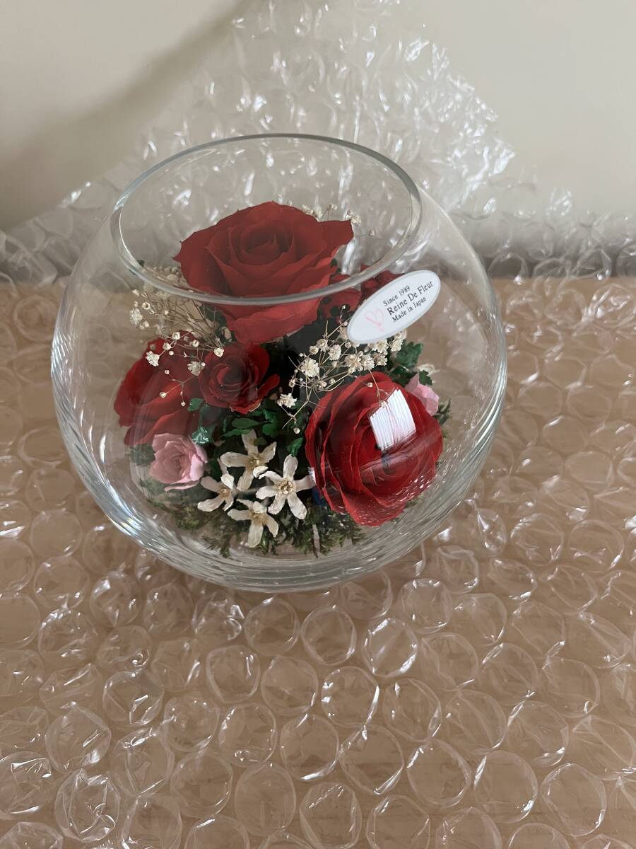  preserved flower Len te flow ruReine De Fleur rose glass ball [ dry flower glass dome ]