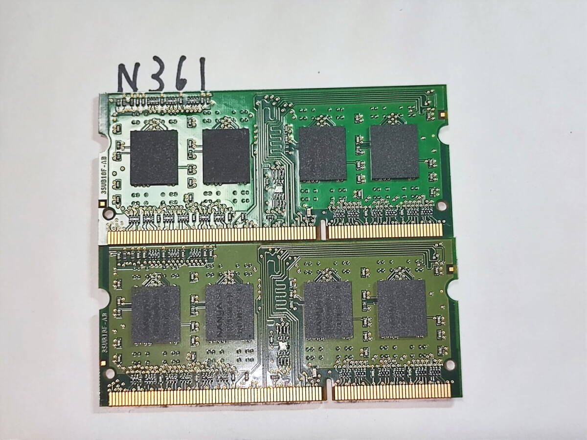 N361 【動作品】 BUFFALO ノートパソコン用 メモリ 8GBセット 4GB×2枚組 DDR3L-1600 PC3L-12800S SO DIMM 低電圧 動作確認済み_画像2